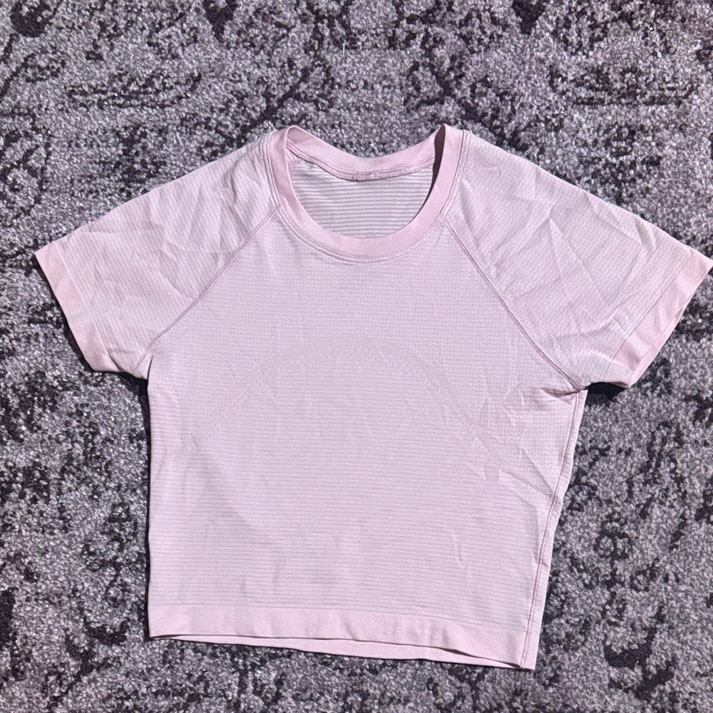 Light Pink Short Sleeve crop top
